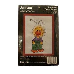 Janlynn Suzy's Zoo Counted Cross Stitch Kit Got to Be Me 5x7 1986 NOS Duck